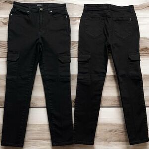 Buffalo David Bitton Leilah Semi High Rise Skinny Women’s Black Cargo Jeans